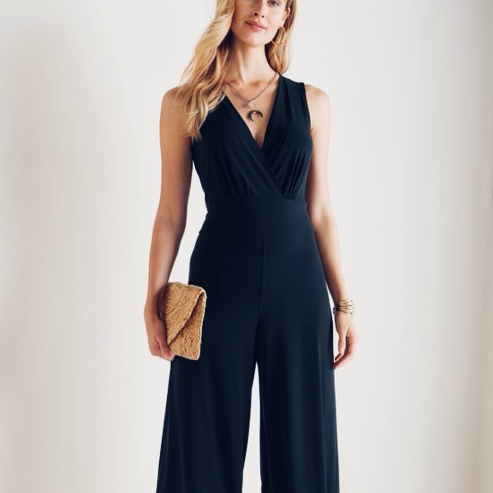 Soft Surroundings Black Sleeveless Jumpsuit